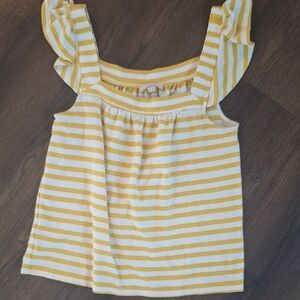 LOFT Kids Yellow and White Striped Tank Top